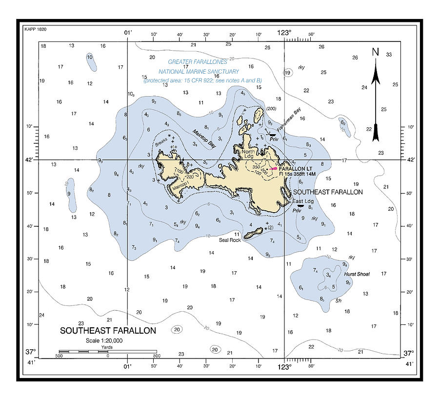 Southeast Farallon Island California, Noaa Chart 18645_2 Digital Art by ...