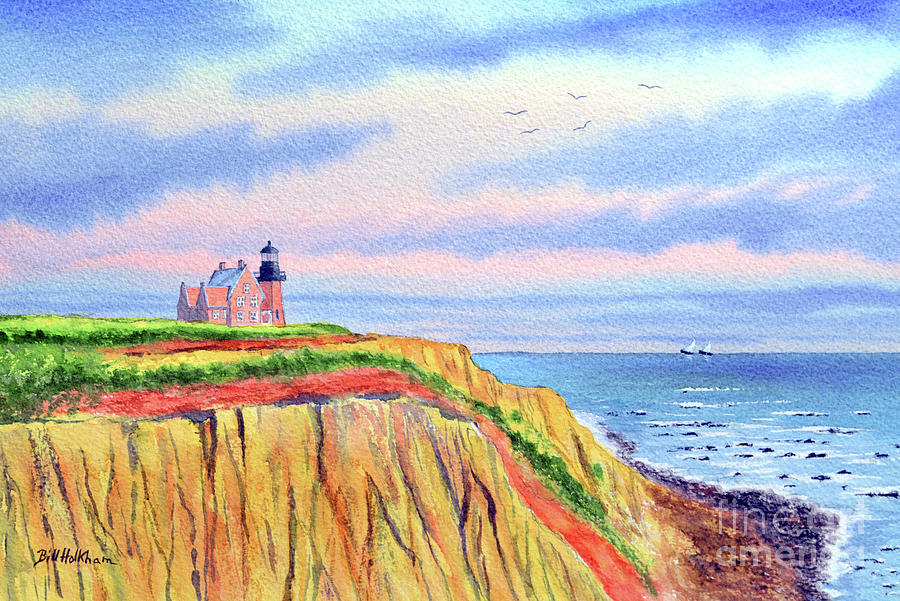 Southeast Lighthouse Block Island Rhode Island Painting by Bill Holkham