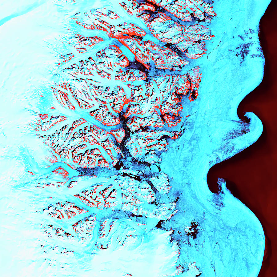 Space Photograph - Southeastern coast of Greenland by Mango Art