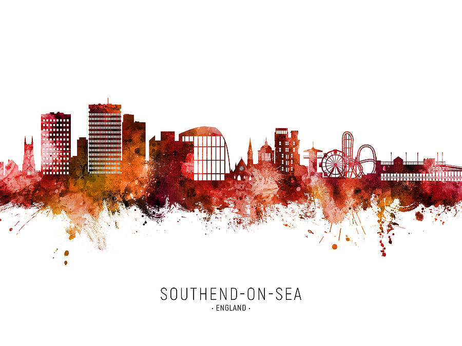Southend-on-Sea England Skyline #38 Digital Art by Michael Tompsett
