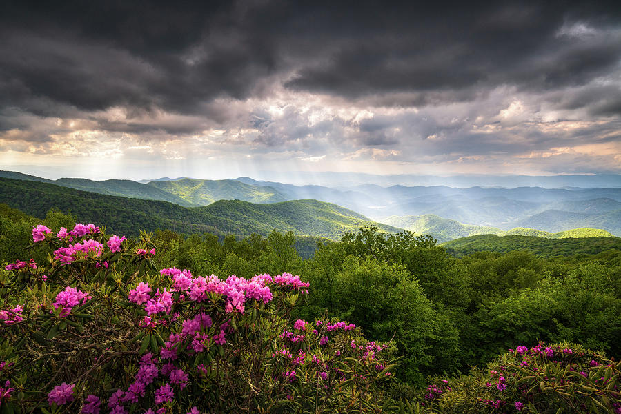 Southern Appalachian Mountains Light Rays Scenic Landscape Photography Asheville Nc Ascension Photograph