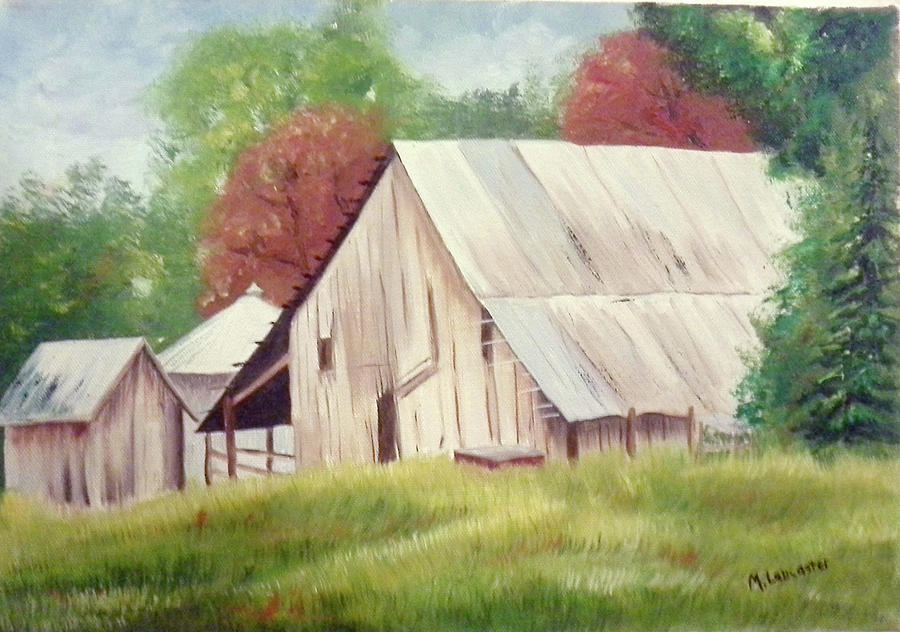Southern barn In Fall Painting by Martha Lancaster