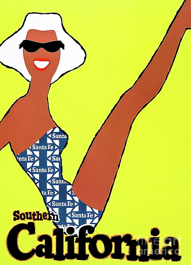 Southern California Retro Travel Poster 1963 Drawing