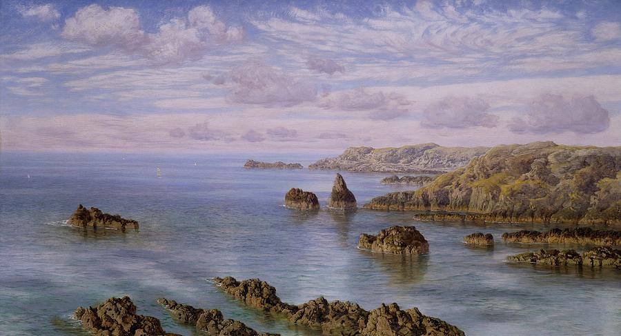 Southern Coast Of Guernsey, 1875 By John Brett - Brown Rock Formation On Body Of Water During Daytime Photograph