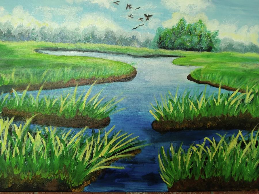 Southern Marsh Painting by Barbara Fincher