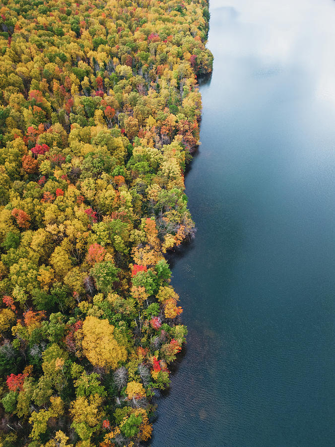 Southern Shore of Mauch Chunk Lake in October Photograph by Jason Fink