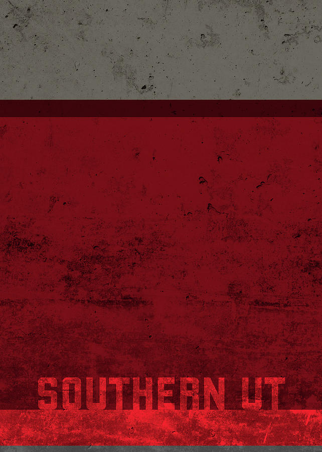 University Mixed Media - Southern Utah Team Colors College University Distressed Bold Series by Design Turnpike