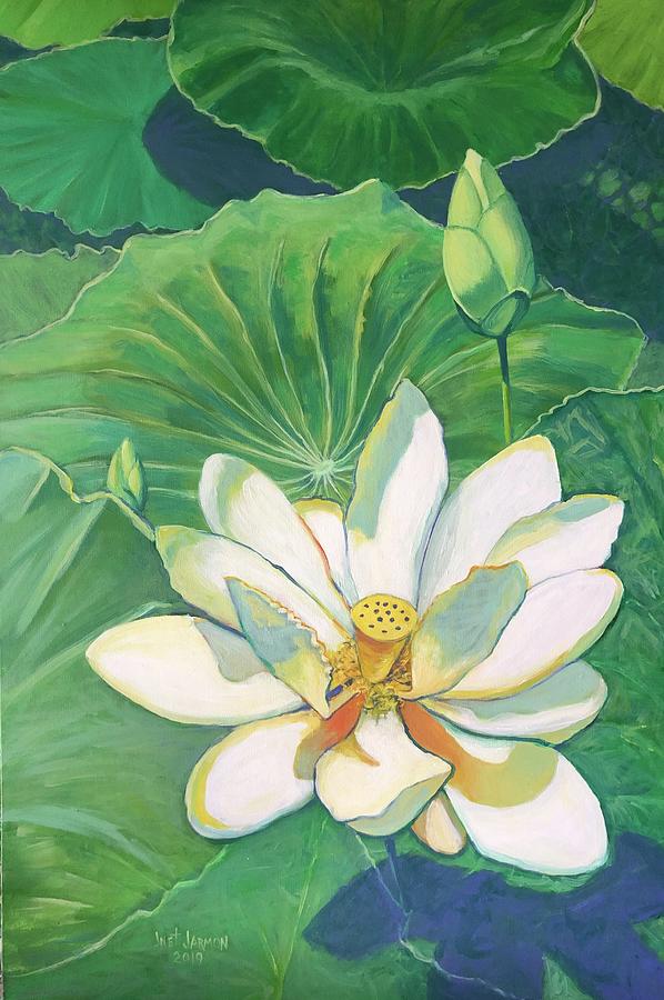Southern Water Lily Painting by Jeanette Jarmon