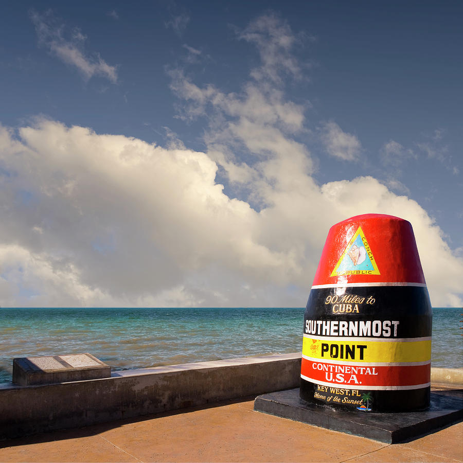 Southernmost Point Key West FL Square Photograph by Bob Pardue