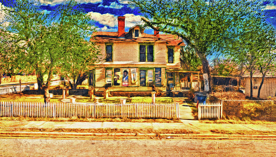 Southgate-Lewis House in Austin, Texas - digital oil painting Digital Art by Nicko Prints