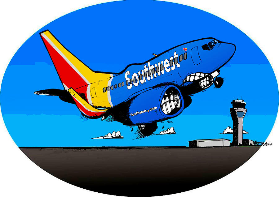 Southwest 737 Drawing by Michael Hopkins
