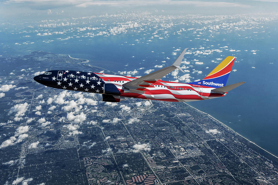 Southwest Airlines Boeing 737 Special Freedom One Mixed Media by Erik Simonsen