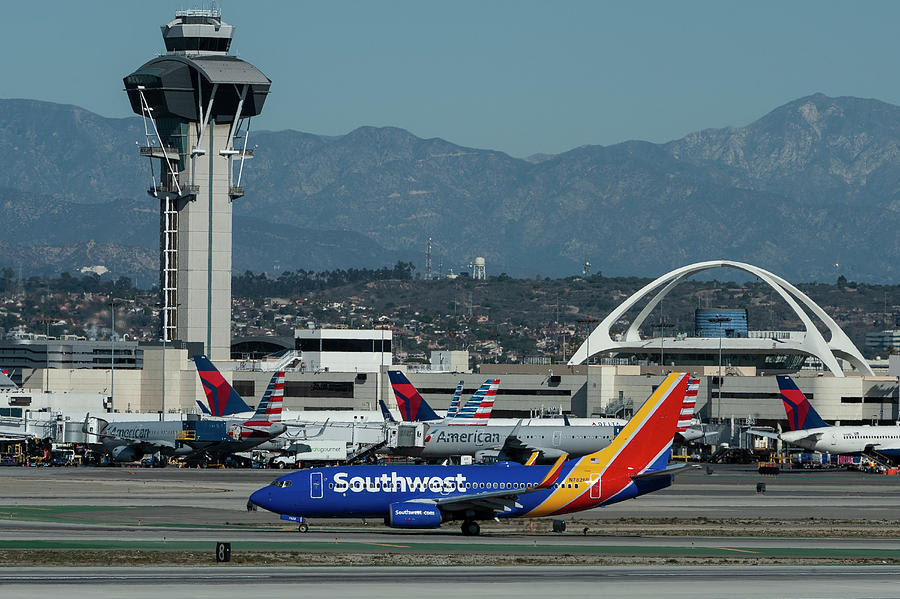 Southwest Airlines Boeing 737 Taxiing at Los Angeles  Photograph by Erik Simonsen