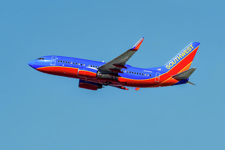 Southwest Boeing 737-700 Takeoff at Los Angeles Photograph by Erik Simonsen