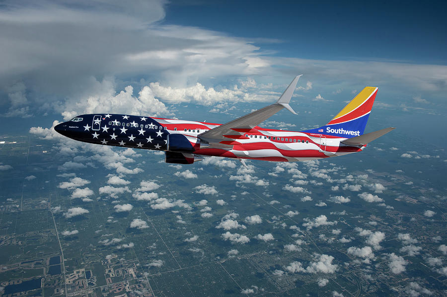 Southwest Boeing 737 Freedom One Mixed Media by Erik Simonsen