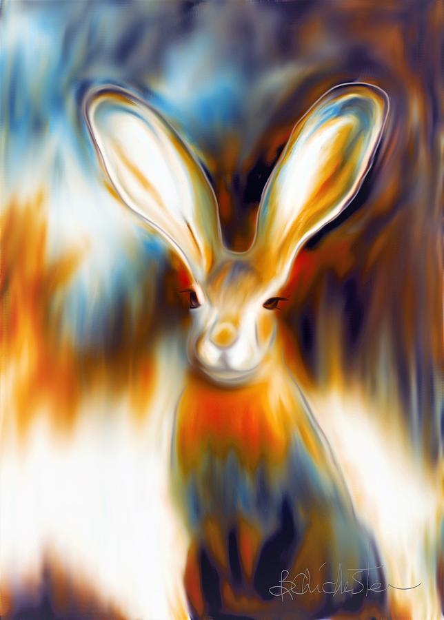 Southwest Jack Rabbit Mixed Media by Barbara Chichester