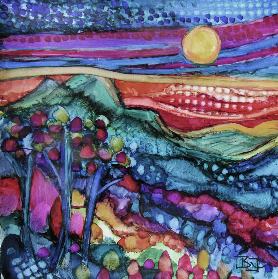 Southwest Moon Rising Painting by Jean Batzell Fitzgerald