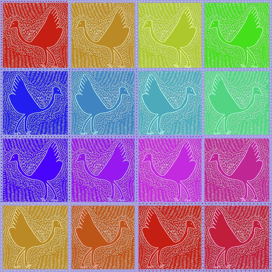 Southwest Pajaro Rainbow Digital Art by Vagabond Folk Art - Virginia Vivier