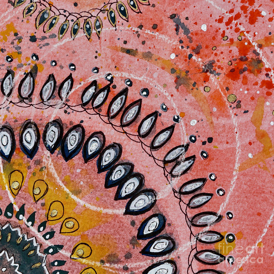 Southwest- seed pod - abstract paint 2 Painting by Patty Donoghue