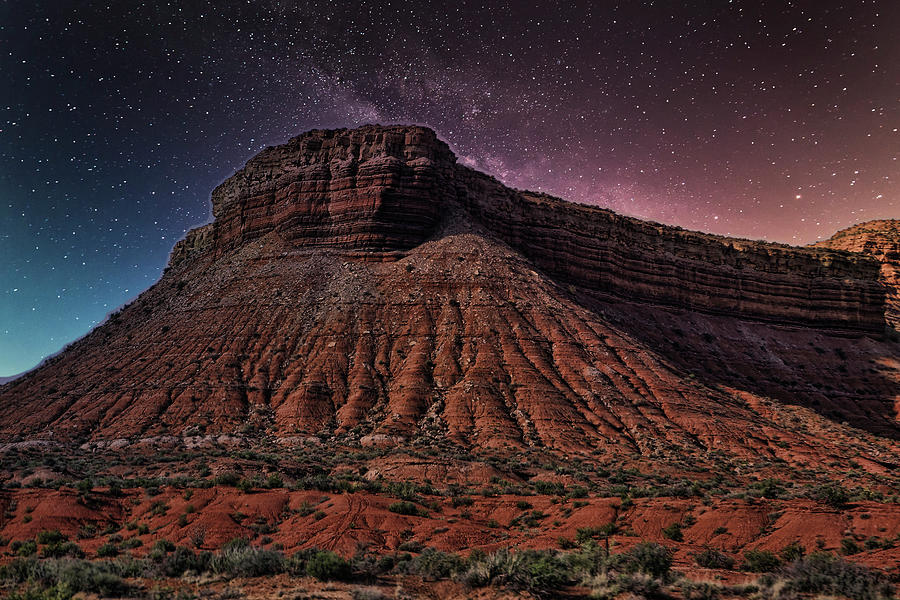 Southwest Usa Landscape Mountains Galaxy Skies Photograph By Chuck Kuhn