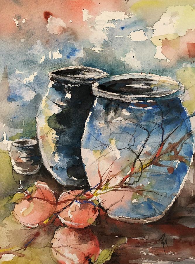 Southwest Vases Painting by Robin Miller-Bookhout