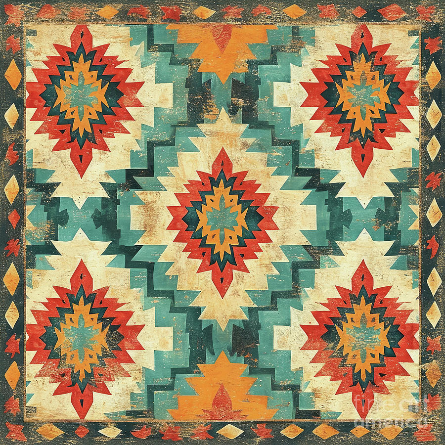 Southwestern Pattern 1 Painting by Tina LeCour