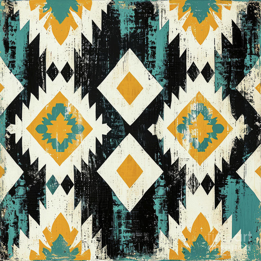 Southwestern Pattern 6 Painting by Tina LeCour