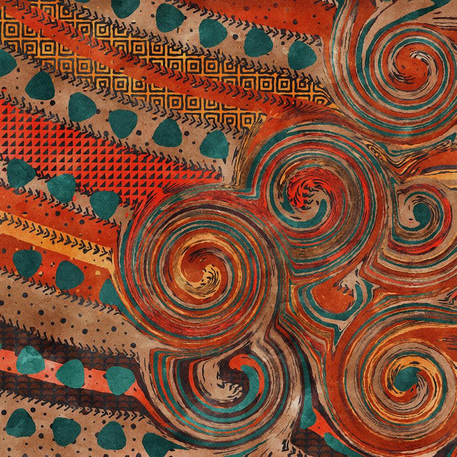 Southwestern Swirls Digital Art by Bonnie Bruno