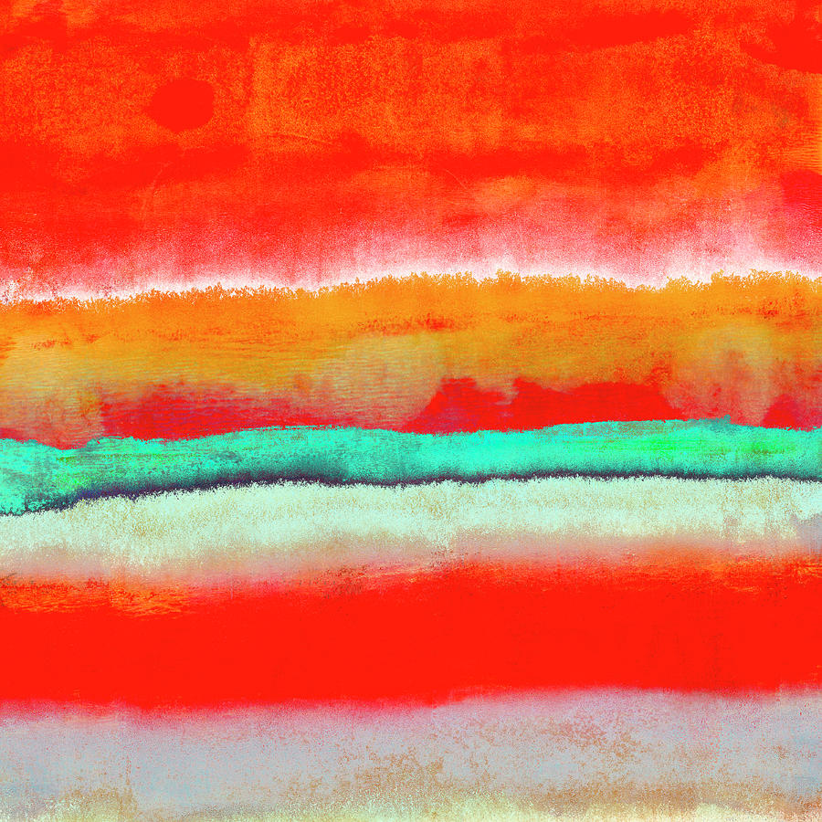 Winter Mixed Media - Southwestern Winter Sunset Abstract by Carol Leigh