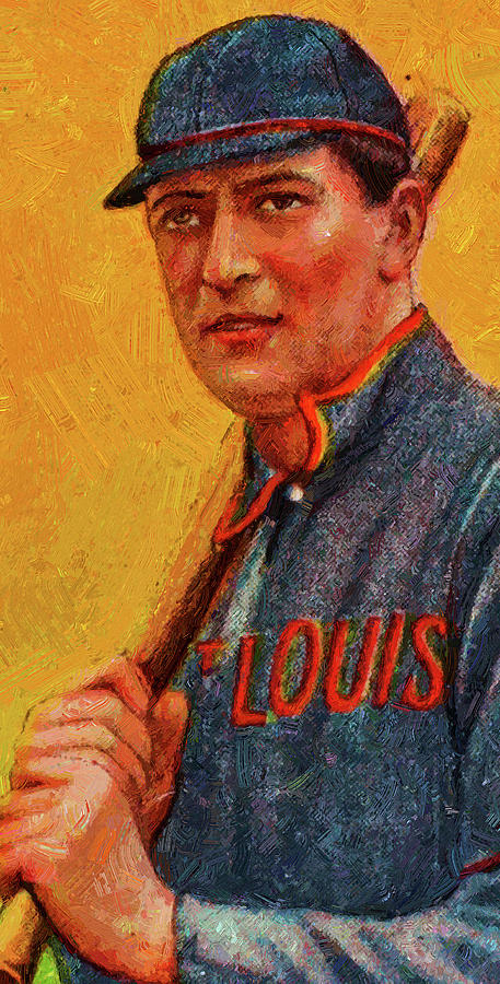 Baseball Painting - Sovereign Vic Willis With Bat Baseball Game Cards Oil Painting  by Celestial Images