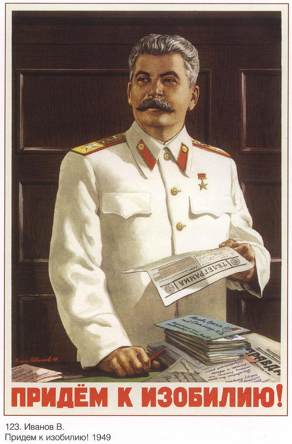 Soviet Propaganda Poster Stalin in white Painting by Srdjan Kotarlic ...