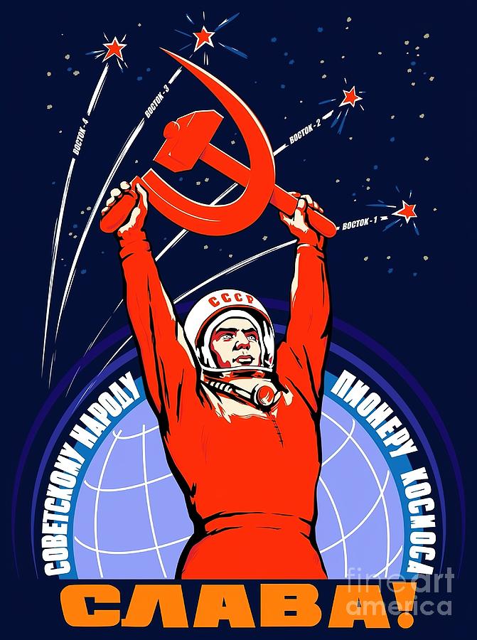 Soviet Propaganda Yuri Gagarin Painting by Chloe Gray - Fine Art America