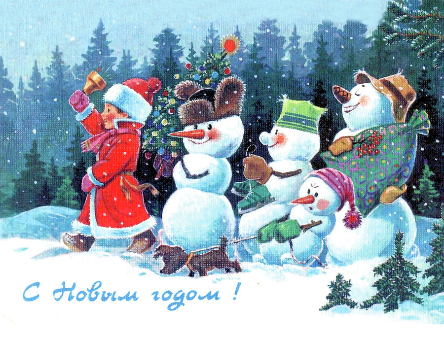 Soviet Snowmen Parade Digital Art by Long Shot