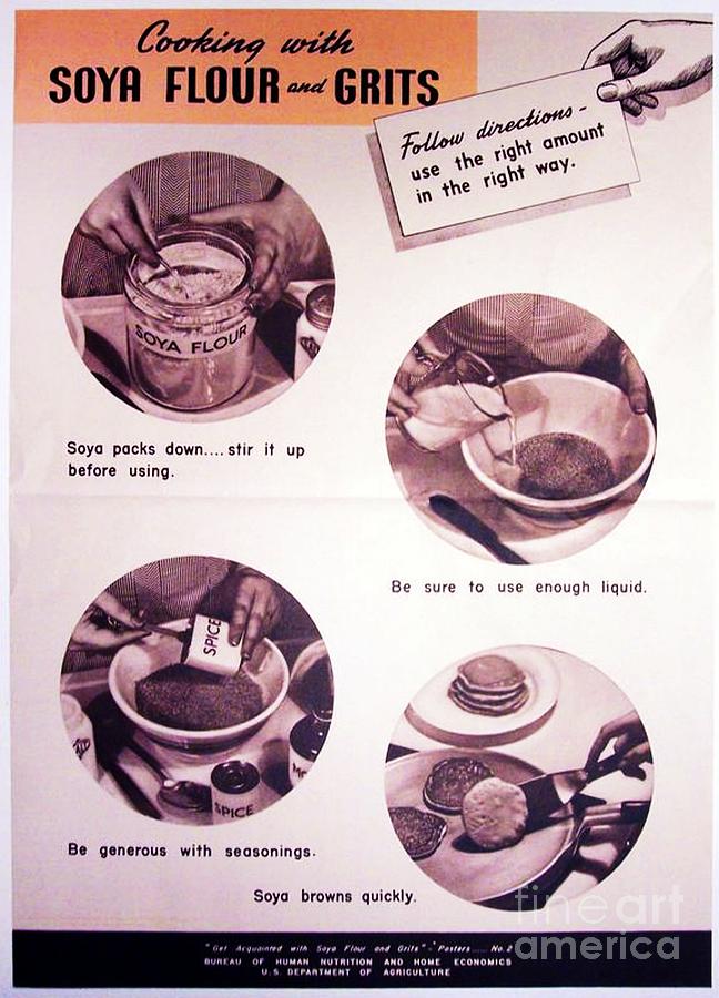 Soya Grits Cooking Wwii 1943 Photograph