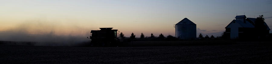 Soybean Harvest Silhouette Photograph by Dylan Punke