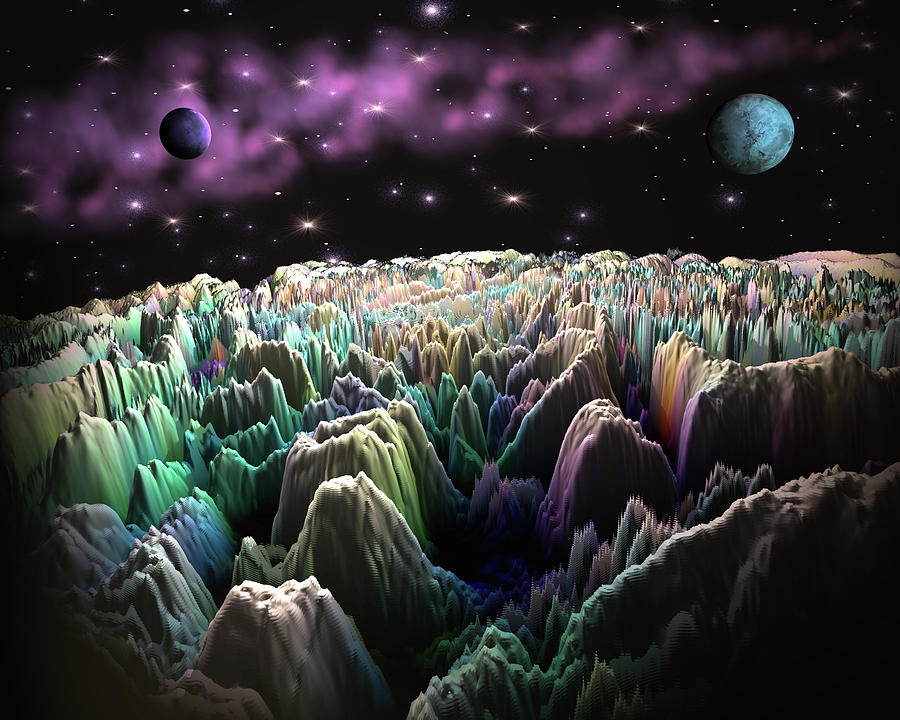 Space Adventures Bismuth Planet Digital Art by Artful Oasis