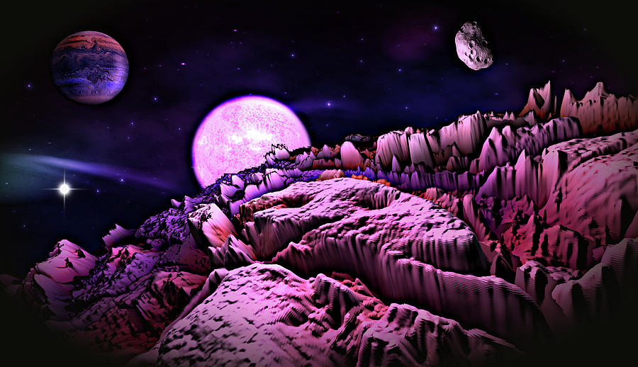 Space Adventures Planet EZ20 Digital Art by Artful Oasis