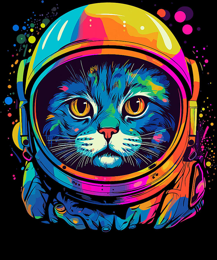 Space Astronaut Cat Digital Art by Kelly Hennedy - Fine Art America