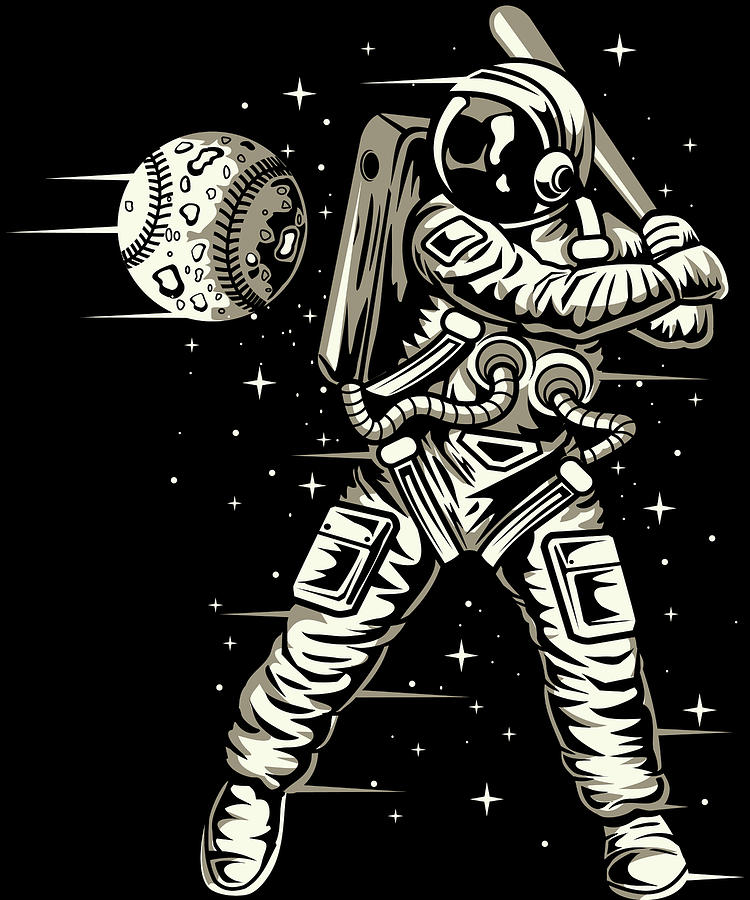 Space Baseball Astronaut Digital Art by Jacob Zelazny