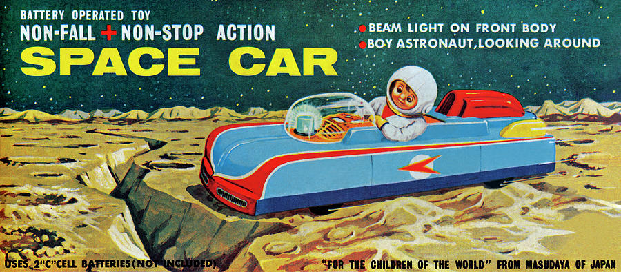Vintage Drawing - Space Car by Vintage Toy Posters