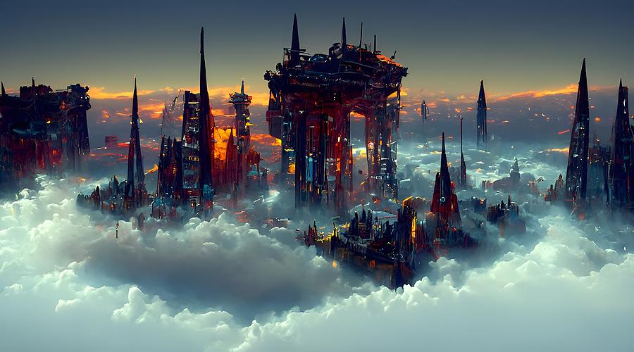 space city at Dawn 36 Digital Art by Frederick Butt