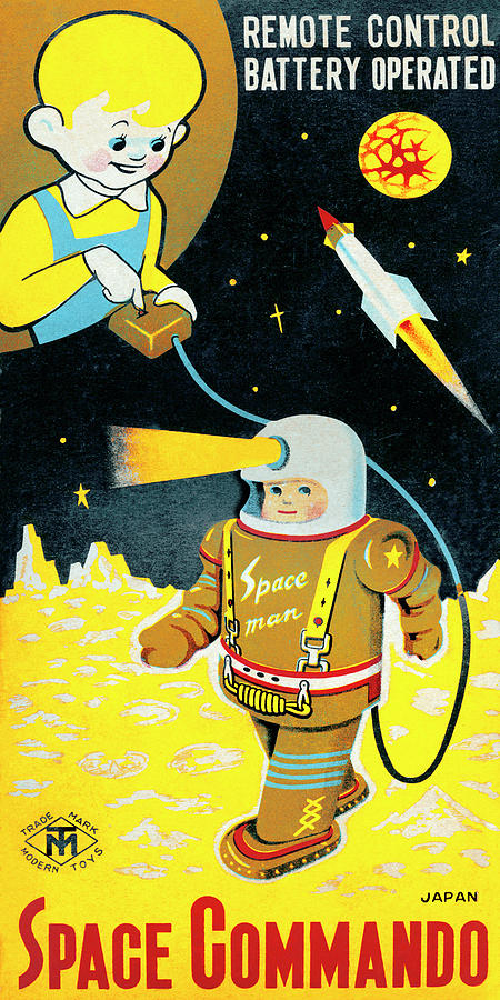 Vintage Drawing - Space Commando by Vintage Toy Posters