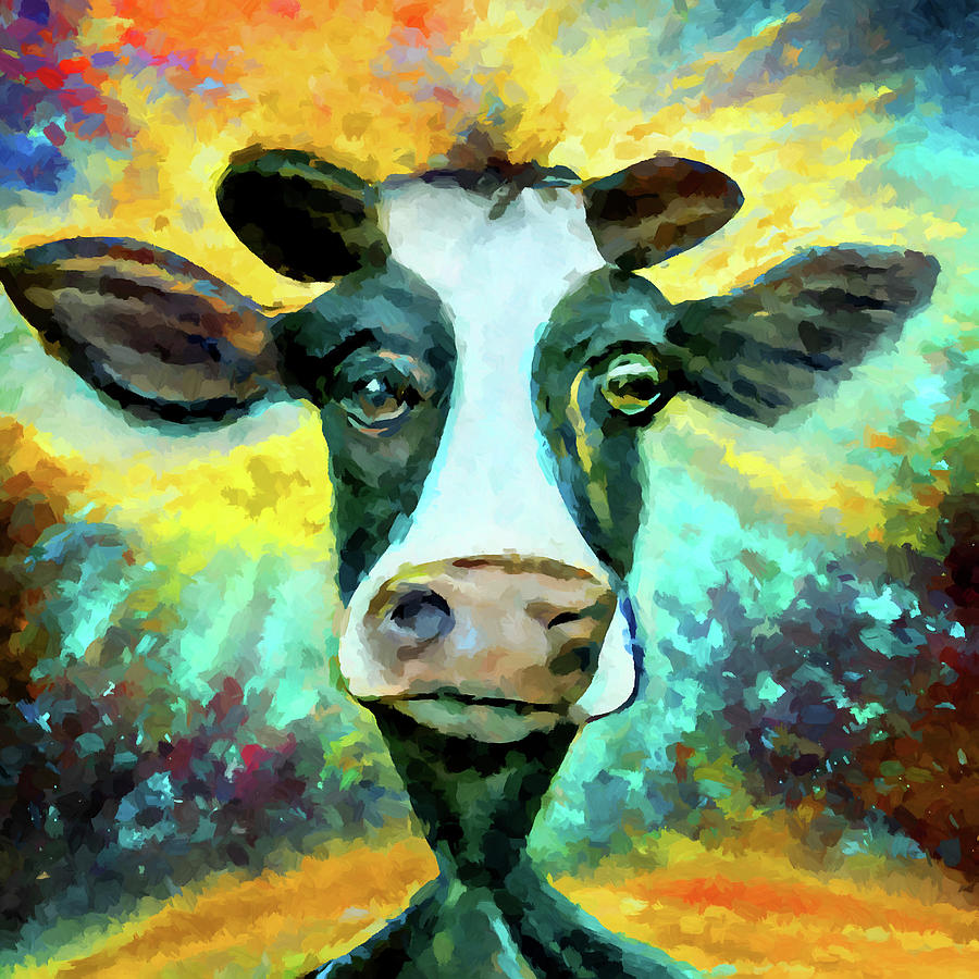 Space Cow 2 Painting by Chris Butler