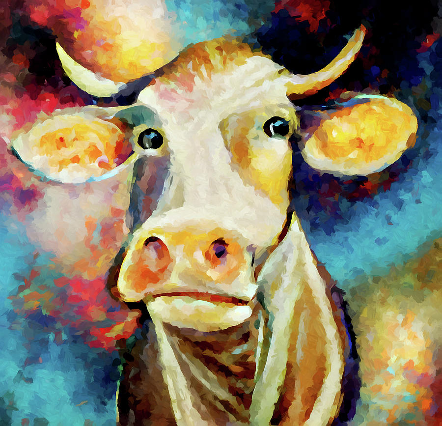 Space Cow 3 Painting by Chris Butler