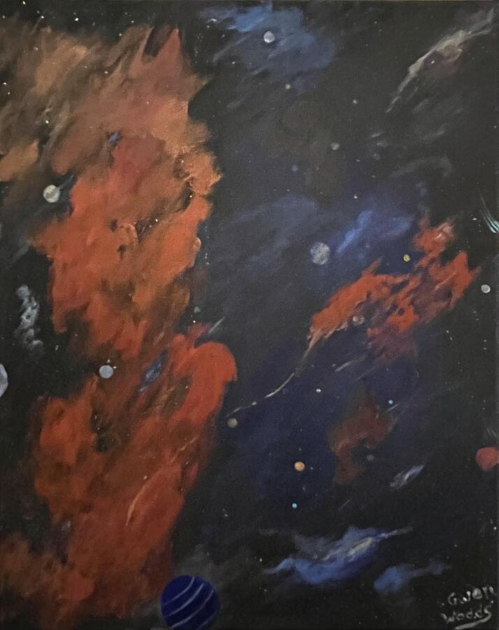 Space Painting - Space Flight by Gwendolyn Woods