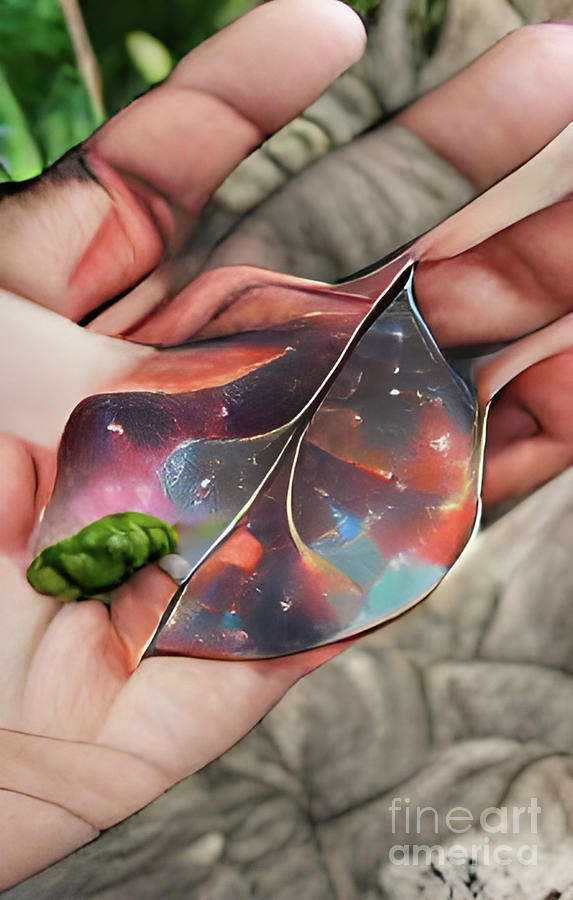 Space Leaf Digital Art by Michael Canteen
