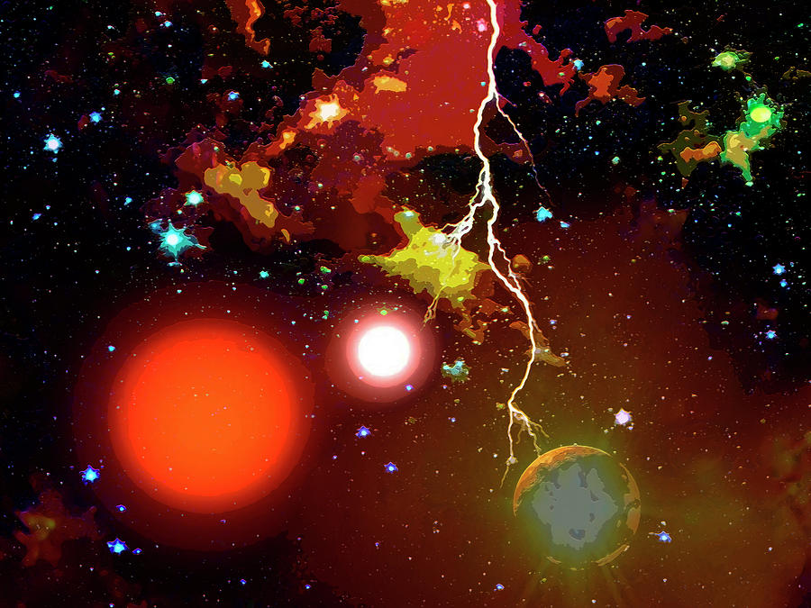 Space Lightning Digital Art by Don White Artdreamer