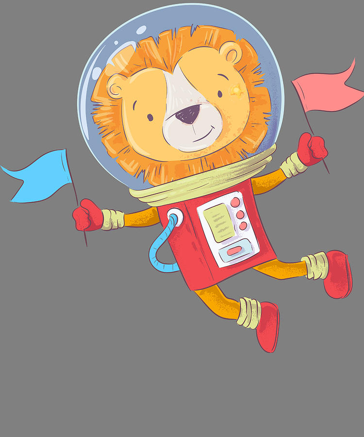 Space Lion Astronaut Digital Art By Stacy Mccafferty