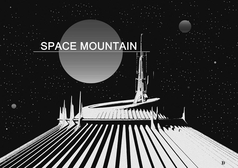 Space Mountain fine art work A Mixed Media by David Lee Thompson