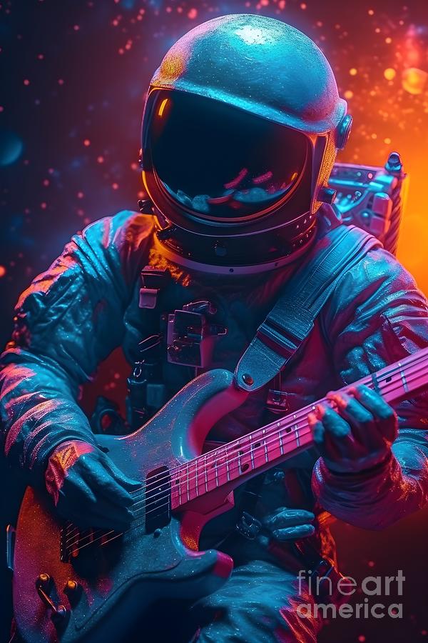 Space Music V2 Digital Art by Peter Awax - Pixels